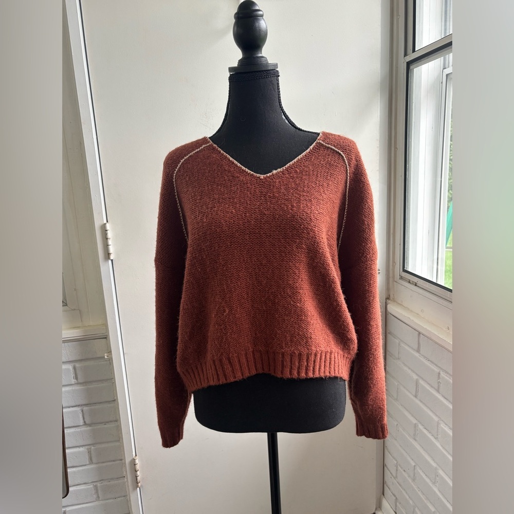 Anthropologie Wool Blend Sweater small cottagecore winter layered holiday